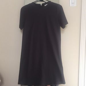 Charcoal grey ribbed shift dress